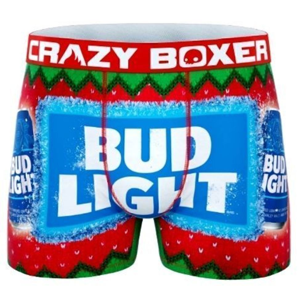 Crazy Boxer Bud Light Holiday Boxer Brief Large